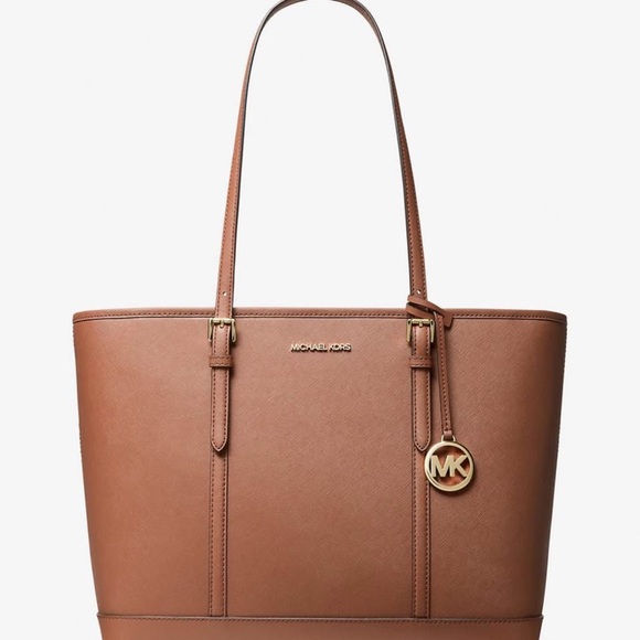 Michael Kors Handbags - Michael Kors Tan Tote Bag with Gold Accents